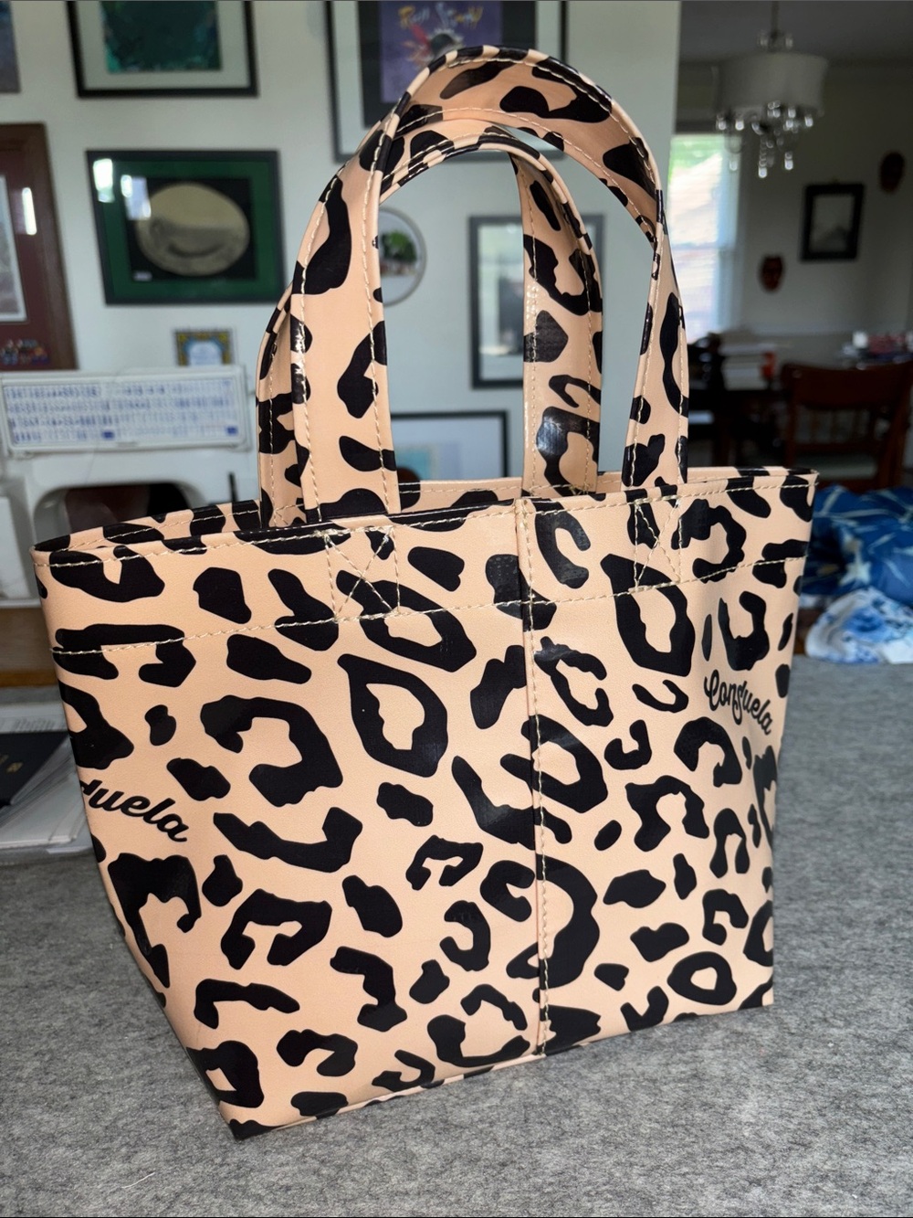 Consuela Small Leopard Tote - Blush and Black - Picture 3 of 4